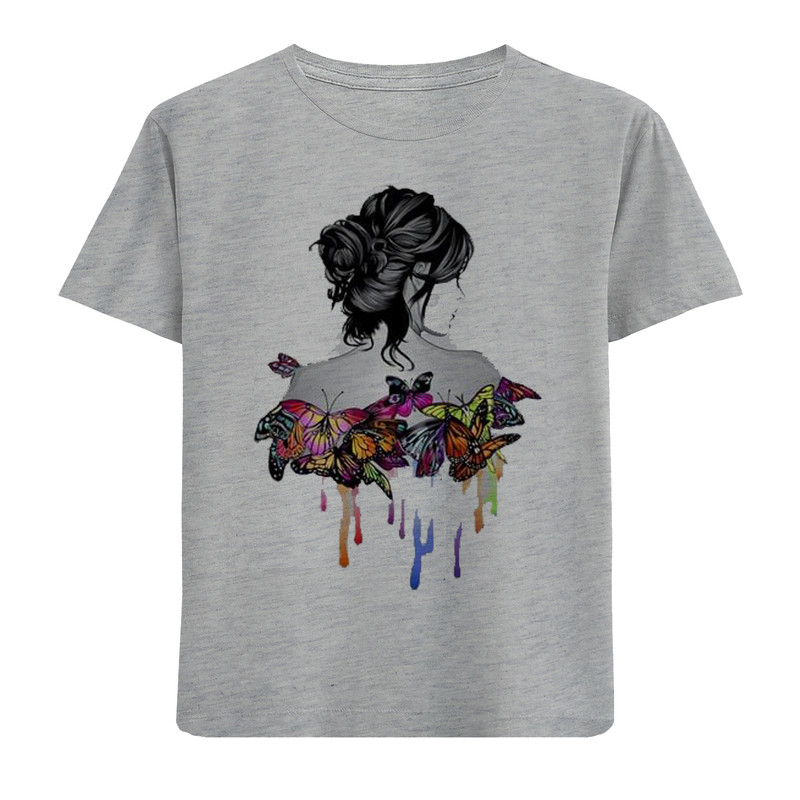 تی شرت آستین کوتاه دخترانه مدل دختر کد N12