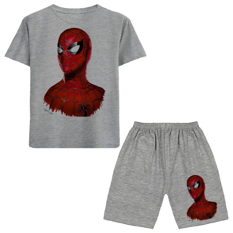 ست تی شرت و شلوارک پسرانه مدل مرد عنکبوتی A48