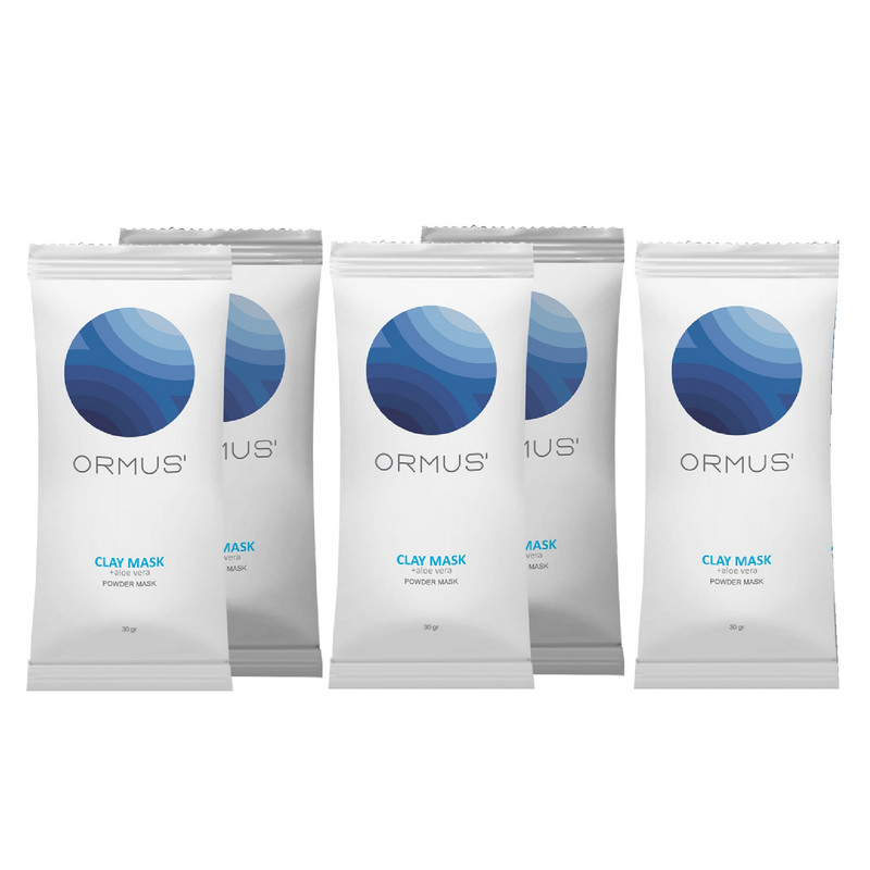 ماسک صورت اورموس مدل کمپلکس خاک رس+ آلوئه ورا وزن 30 گرم بسته 5 عددی
