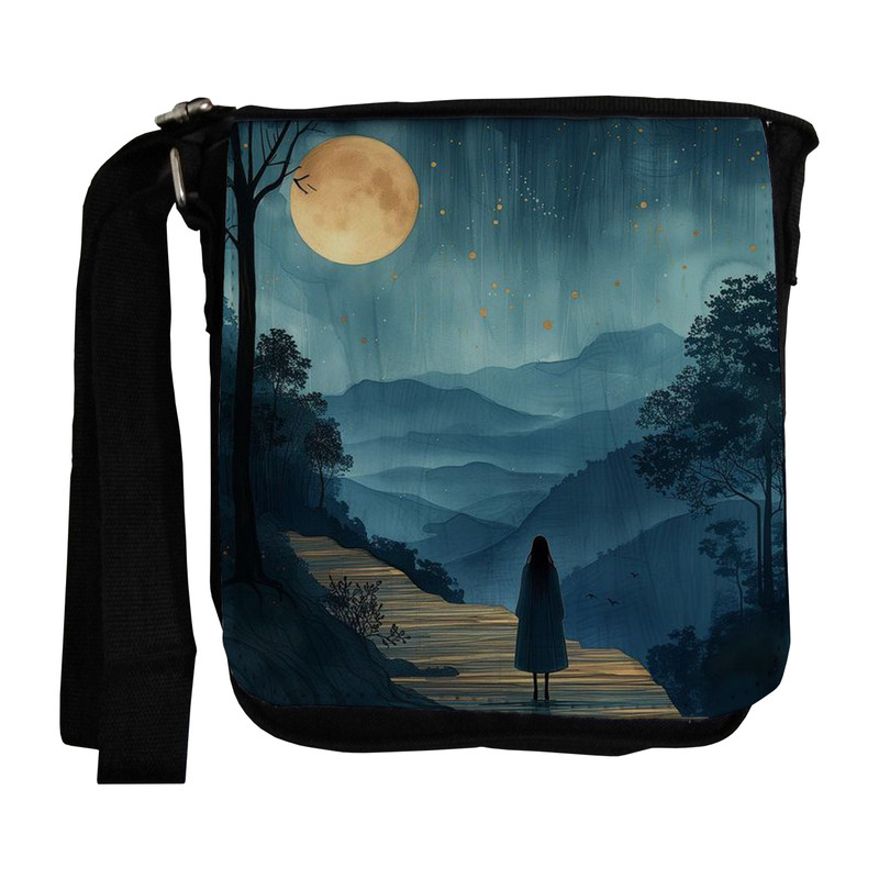 خرید و قیمت کیف رودوشی طرح دختر و ماه مدل kidb43