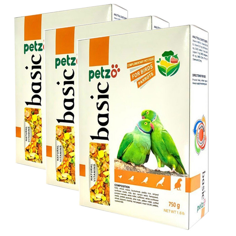 خرید و قیمت غذای طوطی ملنگو پتزو مدل Zmlg وزن 750 گرم بسته 3 عددی