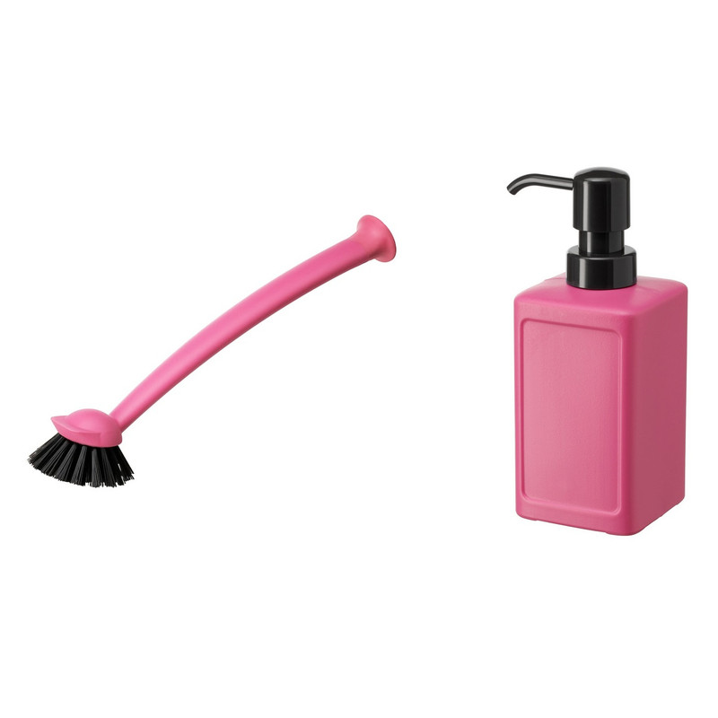 برس و مخزن مایع دستشویی ایکیا مدل RINNIG