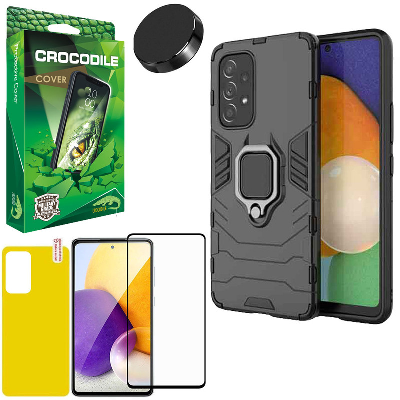 کاور کروکودیل مدل K-BTMN مناسب برای گوشی موبایل سامسونگ Galaxy A53 به همراه محافظ صفحه نمایش و برچسب محافظ پشت گوشی و پایه نگهدارنده گوشی