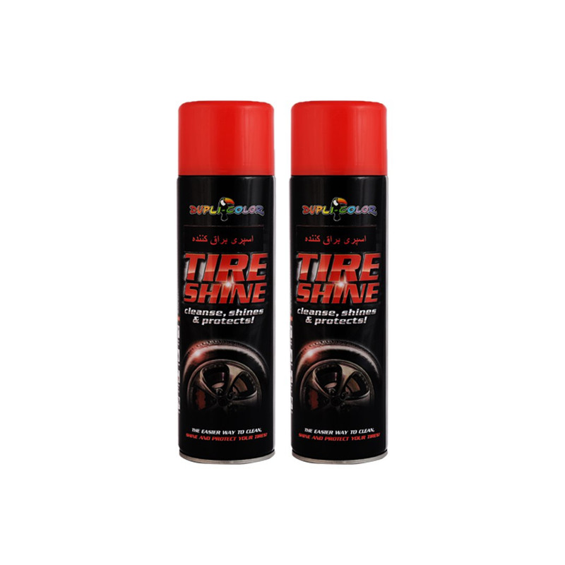 خرید و قیمت اسپری لاستیک خودرو دوپلی کالر مدل Tire Shaine حجم 500 میلی لیتر مجموعه 2 عددی