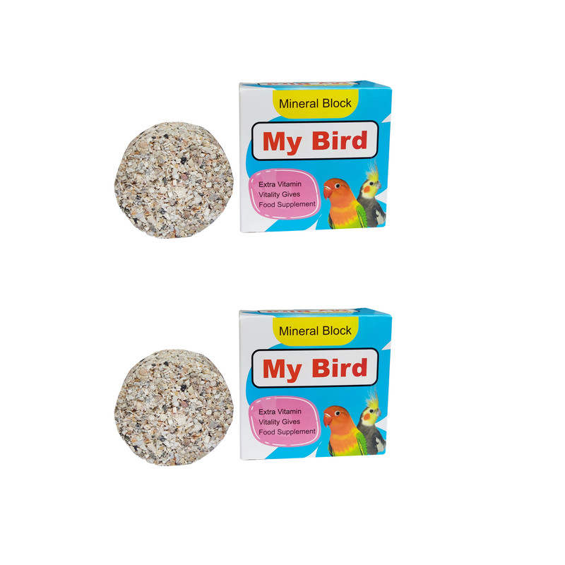 مکمل مینرال پرندگان مای برد مدل ویتامینه و معدنی وزن 110 گرم بسته 2عددی