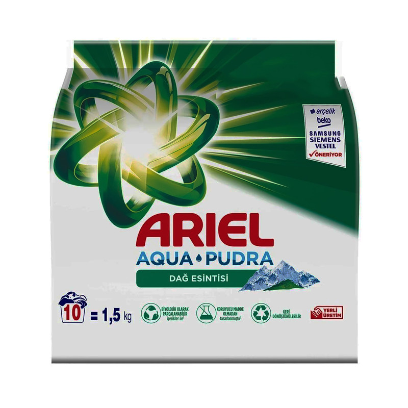 پودر ماشین لباسشویی آریل مدل نسیم کوهستان وزن 1.5 کیلوگرم