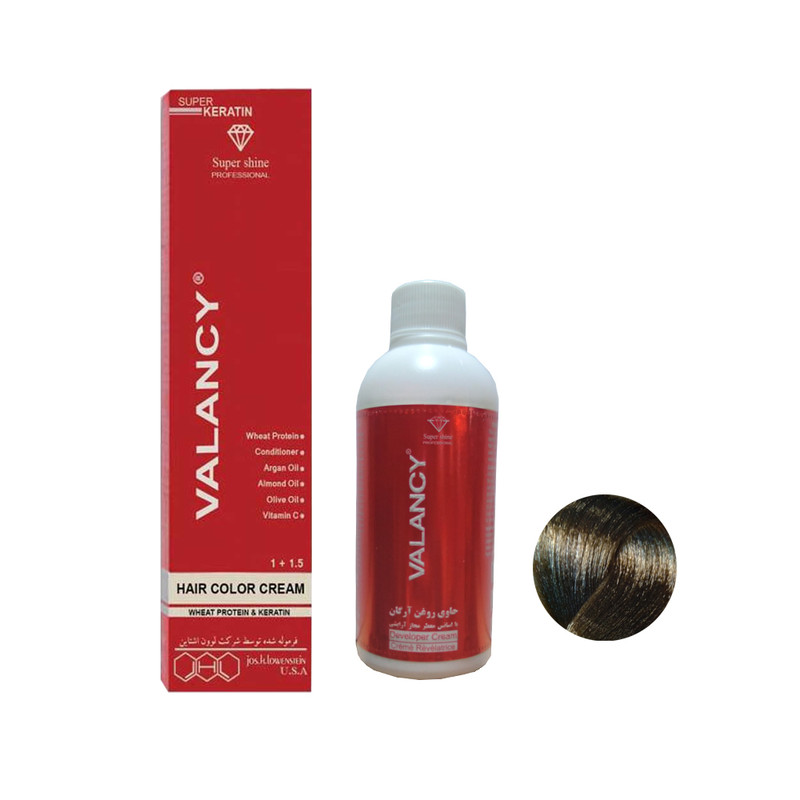 کیت رنگ مو والانسی شماره S7 حجم 100 میلی لیتر رنگ بلوند شنی متوسط
