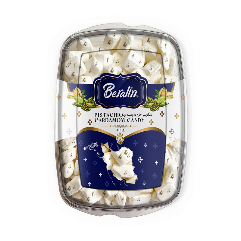 خرید و قیمت شکرپنیر پسته ای با طعم هل دار برآلین - 400 گرم