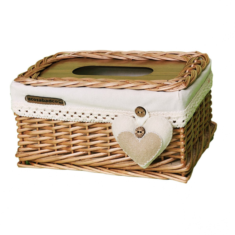 خرید و قیمت جعبه دستمال کاغذی اکوسبدکو مدل حصیرچوبی کد moas032