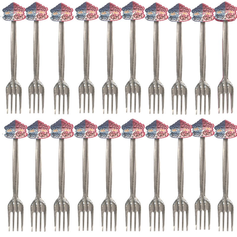 چنگال یکبار مصرف مستر تم مدل تععین جنسیت پلاس بسته 20 عددی