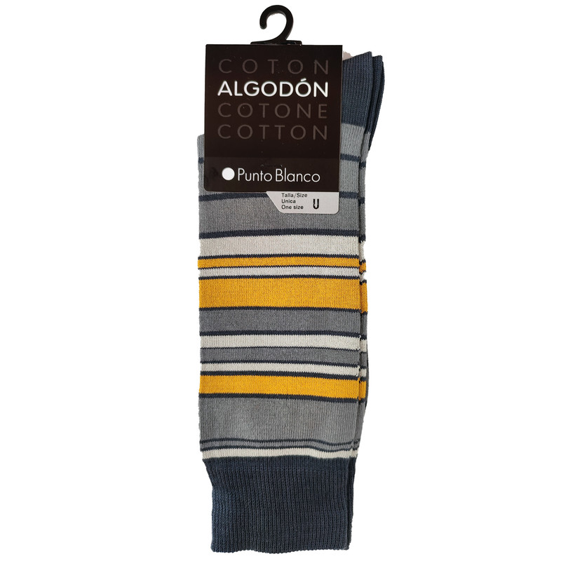 خرید و قیمت جوراب مردانه پونتو بلانکو مدل کتان آلگادون طرح دار 599-10-74725