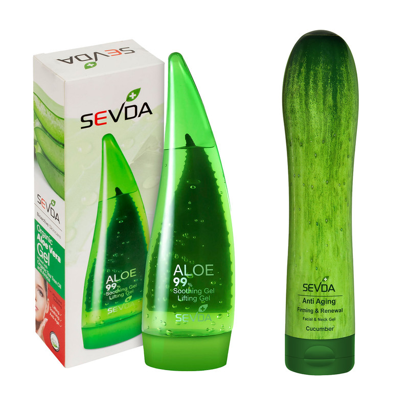 ژل ضد چروک سودا مدل لیفتینگ آلوئه ورا و خیار حجم 250 میلی لیتر مجموعه 2 عددی
