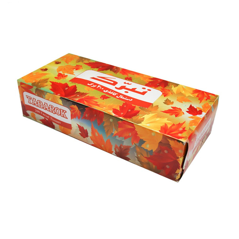 خرید و قیمت دستمال کاغذی 100 برگ تبرک مدل خزان مجموعه 6 عددی