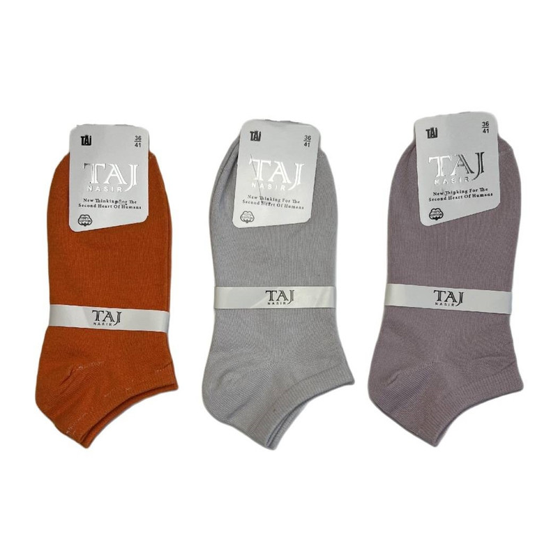 جوراب ساق کوتاه زنانه تاج نصیر مدل اسپرت کد 403 مجموعه 3 عددی
