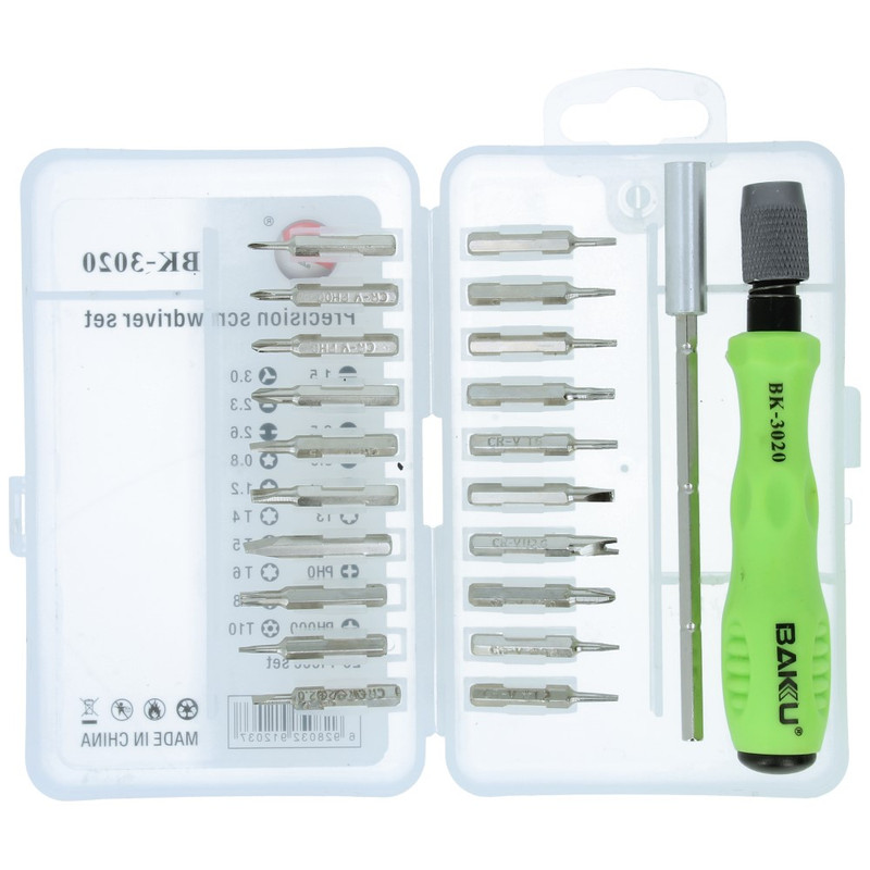 خرید و قیمت مجموعه 20 عددی سری پیچ گوشتی باکو مدل BK-3020