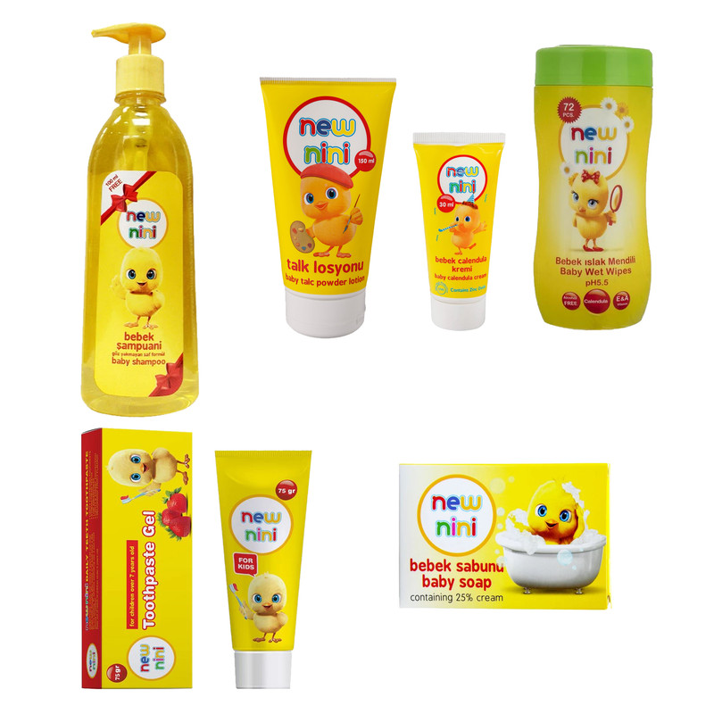 پک بهداشتی کودک نیو نی نی طرح جوجه مجموعه 6 عددی