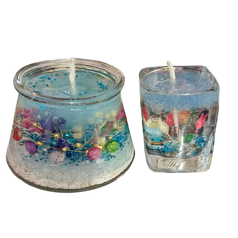 خرید و قیمت شمع مدل یخی جنگل برفی بسته 2 عددی