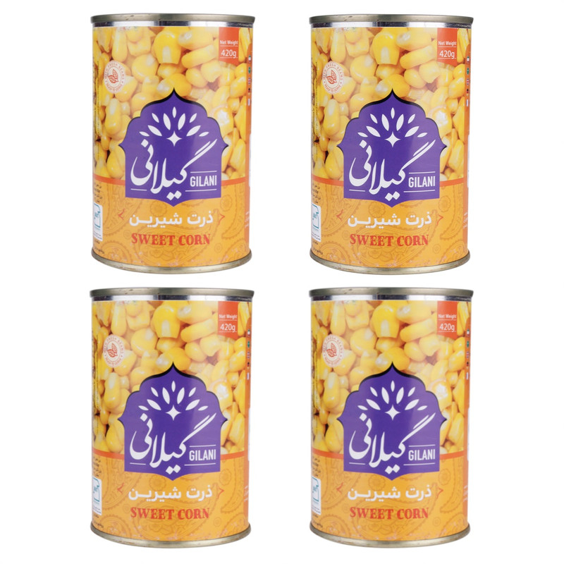 خرید و قیمت کنسرو ذرت شیرین گیلانی - 420 گرم بسته 4 عددی