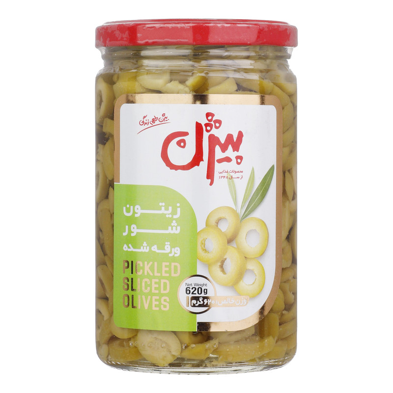 خرید و قیمت زیتون شور ورقه شده بیژن - 620 گرم