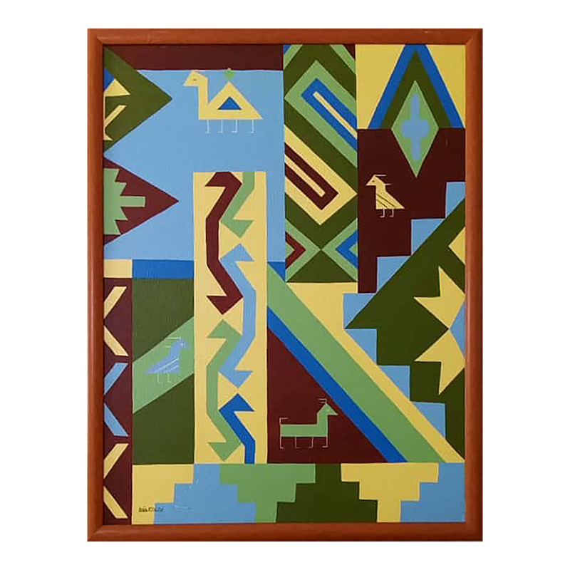 تابلو رنگ روغن طرح گلیم کد 6522