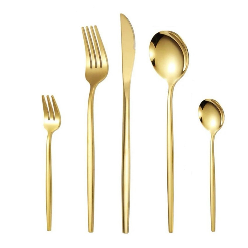 سرویس قاشق و چنگال 5 پارچه مدل گلداستیل