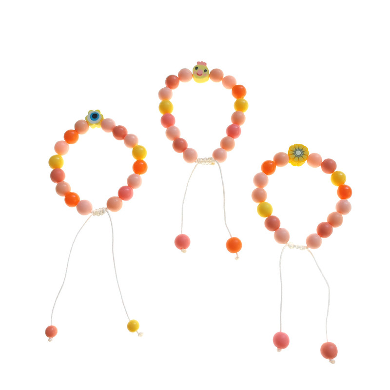 خرید و قیمت دستبند دخترانه لیمونار گالری مدل جوجه و گل و ذرت مجموعه سه عددی