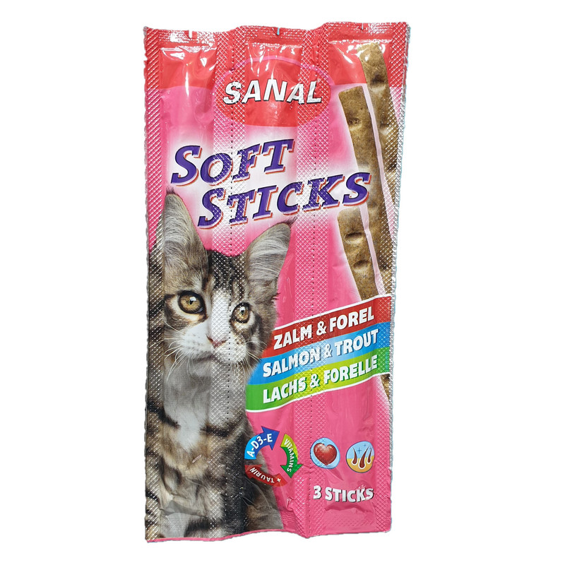 تشویقی گربه سانال مدل soft stick salmon وزن 35 گرم