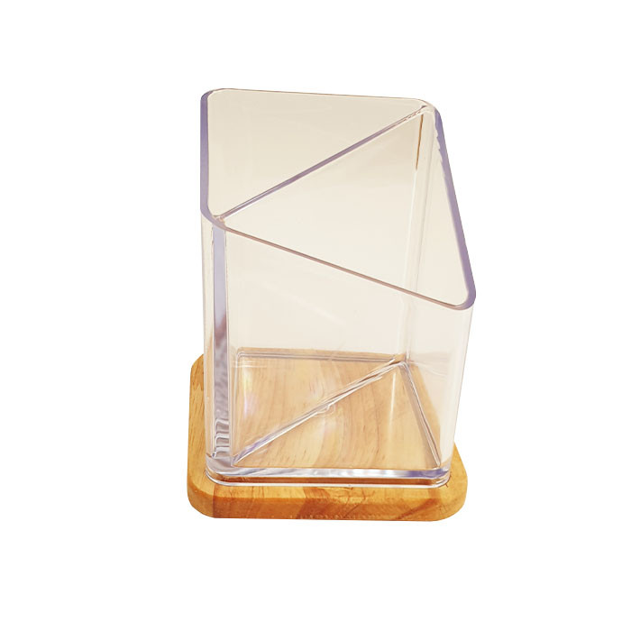 استند لوازم آرایشی مدل دو خانه طرح لوزی کفه چوب کد 6098