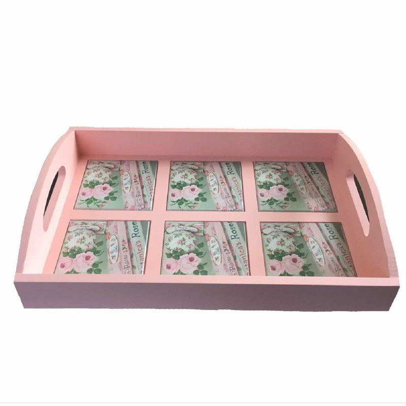 سینی خانه سفید مدل رز سایز متوسط