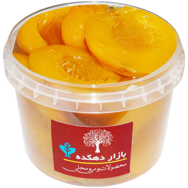 خرید و قیمت کمپوت هلو خانگی بازار دهکده - 600 گرم