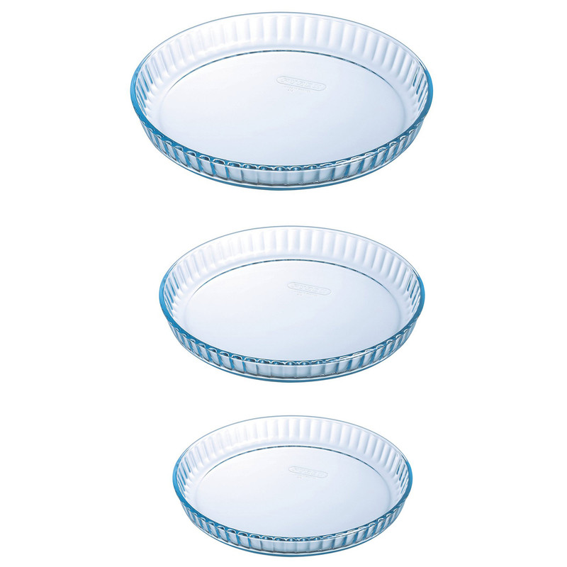 ظرف پخت پیرکس مدل پیتزا مجموعه 3 عددی