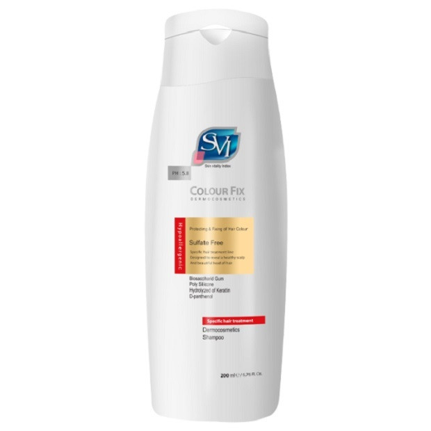 شامپو تثبیت رنگ مو اس وی آی مدل کالر فیکس حجم 200 میلی لیتر