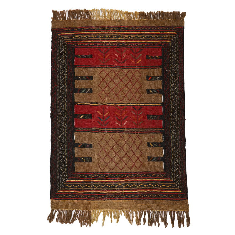 گلیم دستبافت دو متری مدل سفره کردی کد 4020536