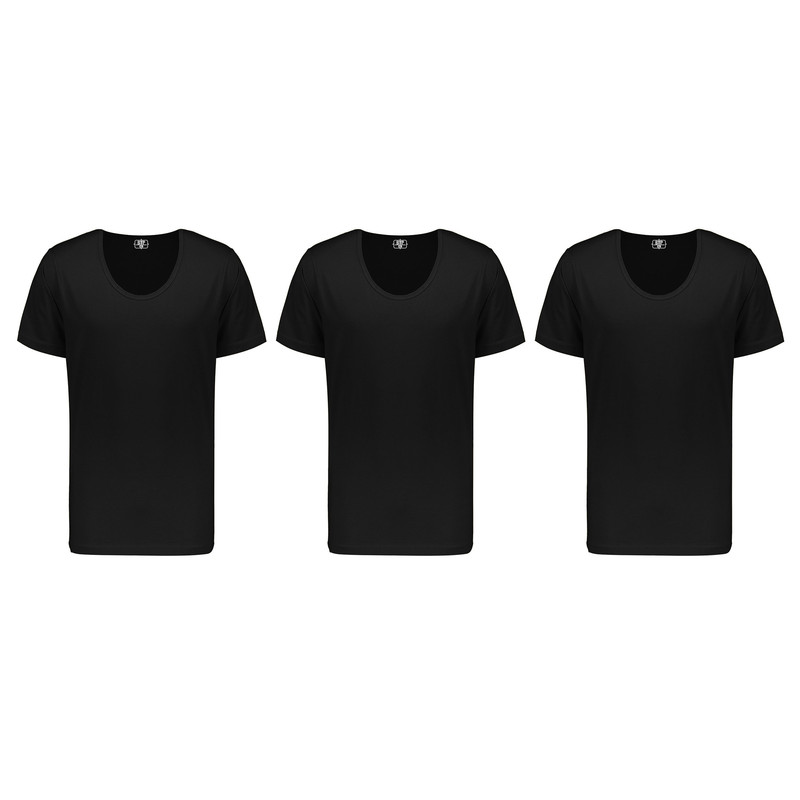 زیرپوش آستین دار مردانه برهان تن پوش مدل 1002-3 رنگ مشکی بسته 3 عددی