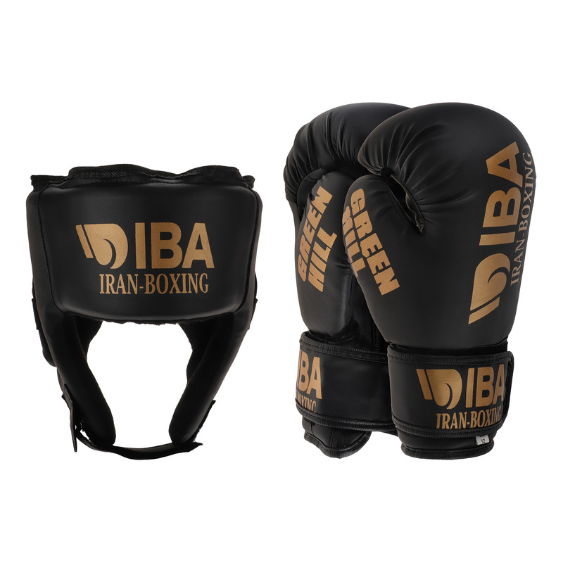 دستکش بوکس گرین هیل مدل super aiba به همراه کلاه