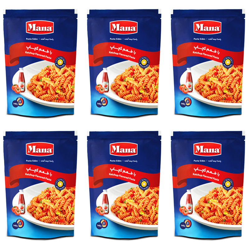 پاستا نیمه آماده با طعم کچاپ مانا - 145 گرم بسته 6 عددی