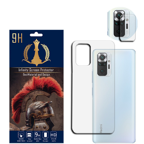 محافظ لنز دوربین اینفینیتی مدل 10 PRO مناسب برای گوشی موبایل شیائومی REDMI NOTE 10 PRO به همراه محافظ پشت گوشی