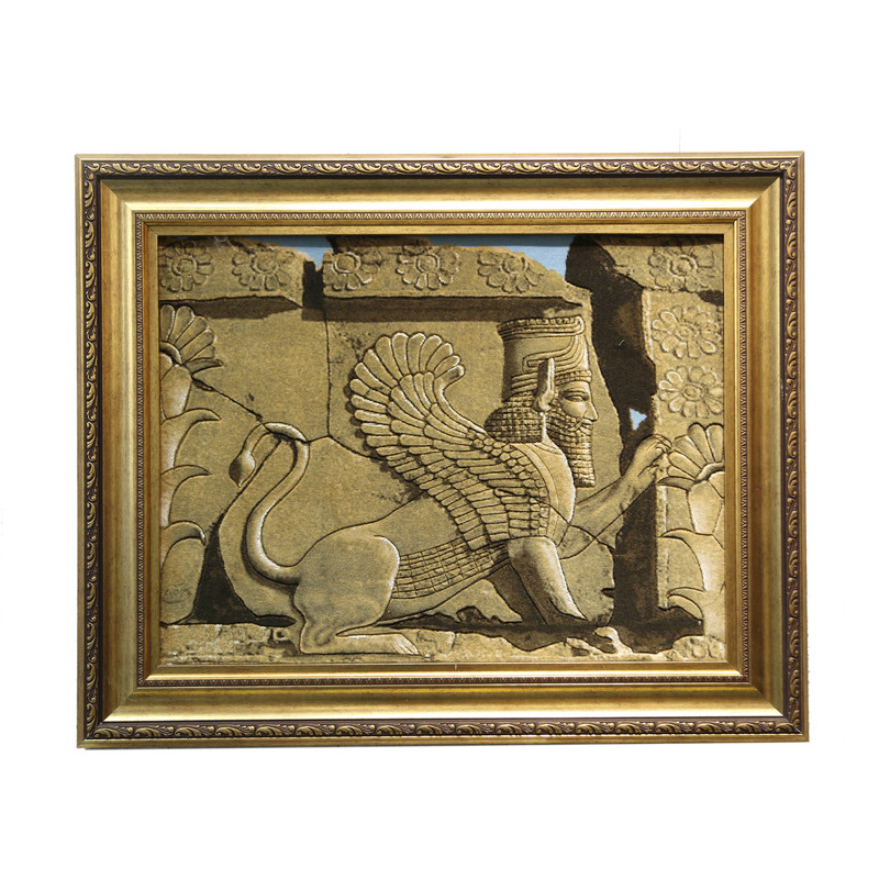 تابلو فرش دستباف مدل شیر هخامنشی کد 819