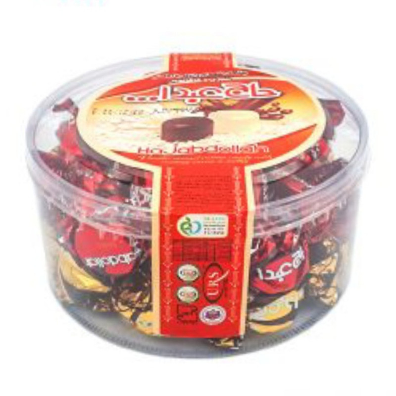 شکلات پشمک با روکش شیری و کاکائویی حاج عبدالله -500 گرم