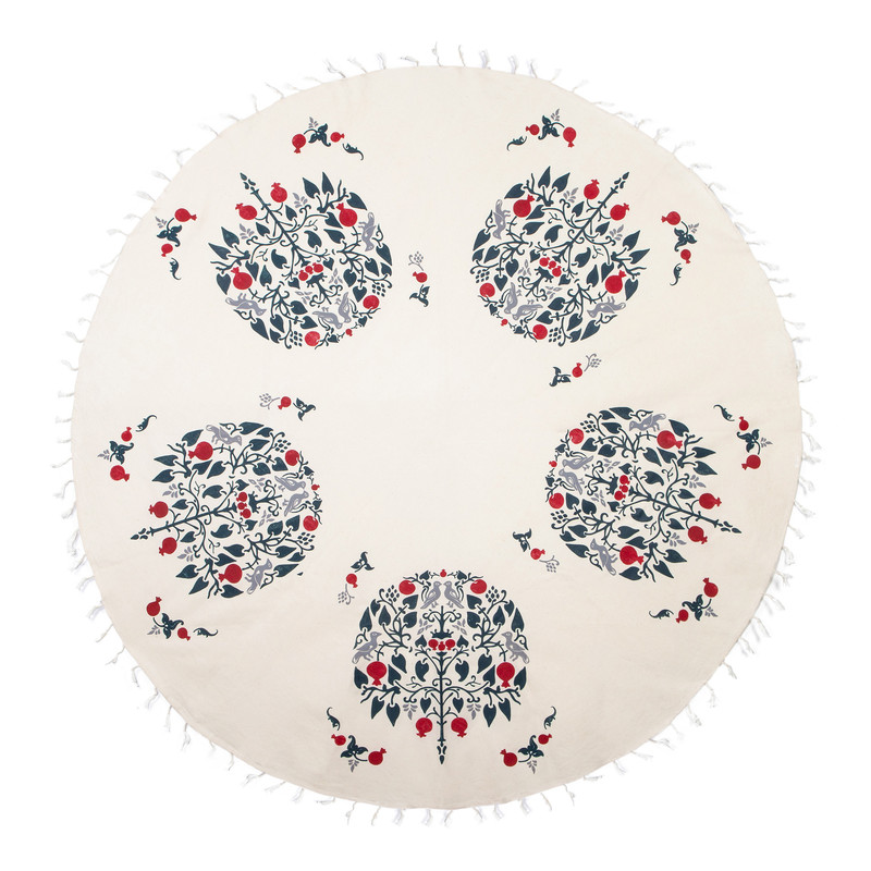 رومیزی چاپ دستی گدار مدل درخت انار