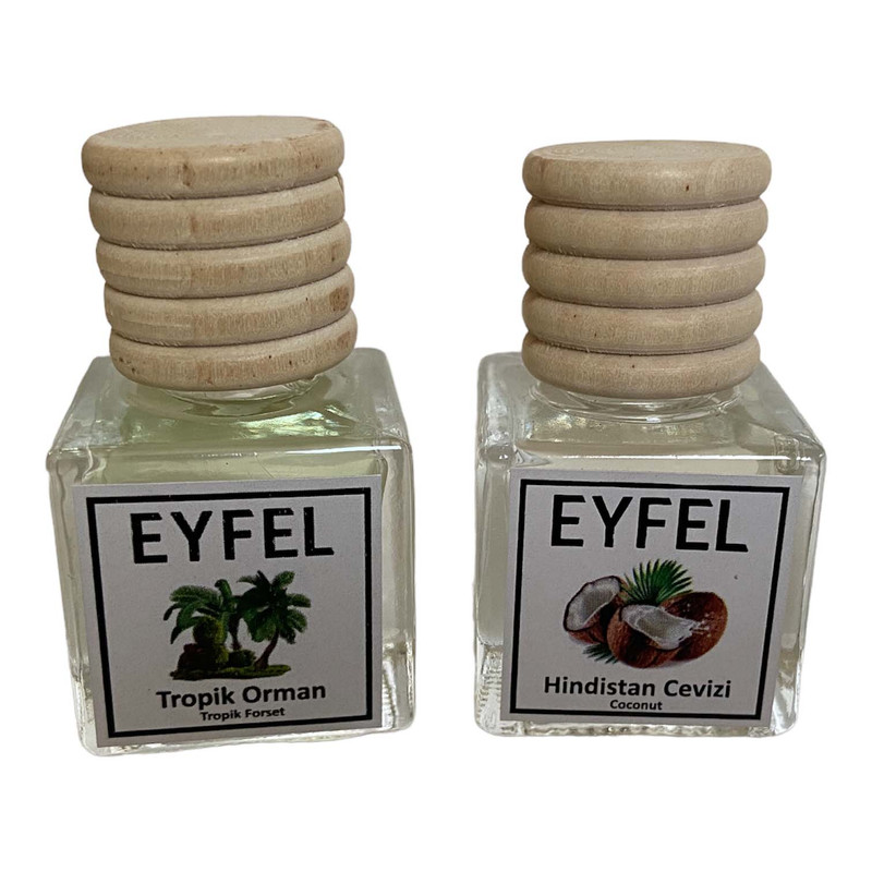 خوشبوکننده هوا خودرو ایفل مدل نارگیل و جنگل استوایی حجم 10 میلی لیتر بسته 2 عددی