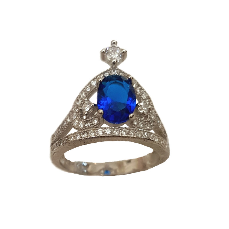 انگشتر نقره زنانه مدل تاج