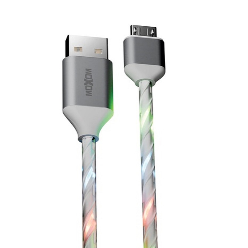 کابل تبدیل USB به microUSB موکسوم مدل kh-68RGB طول 1 متر