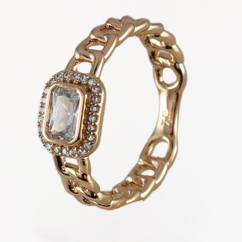 انگشتر زنانه ژوپینگ مدل تک نگین کد AAE523