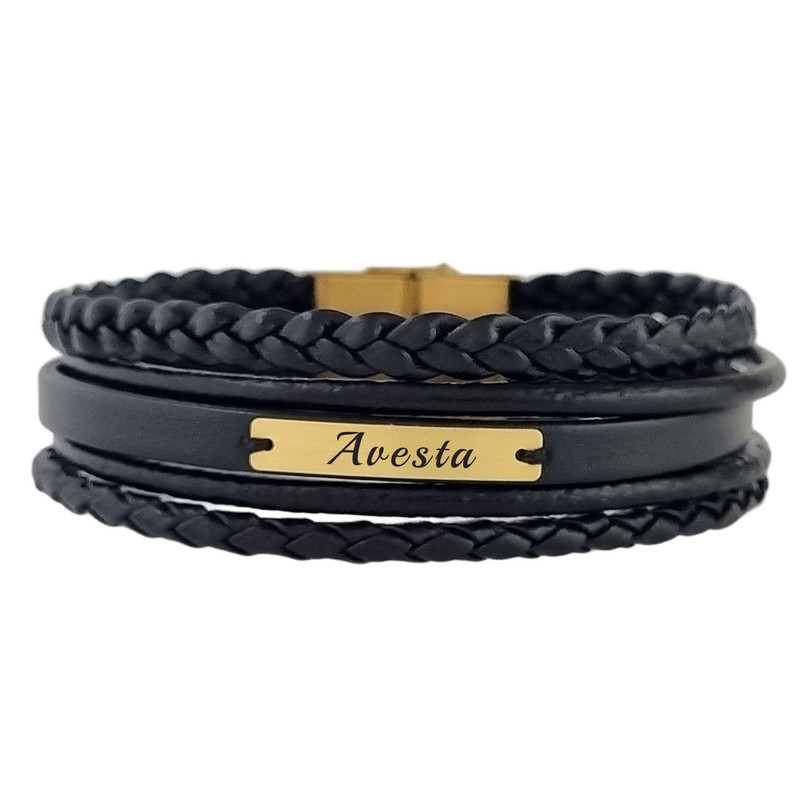 خرید و قیمت دستبند طلا 18 عیار مردانه لیردا مدل اسم اوستا 13401