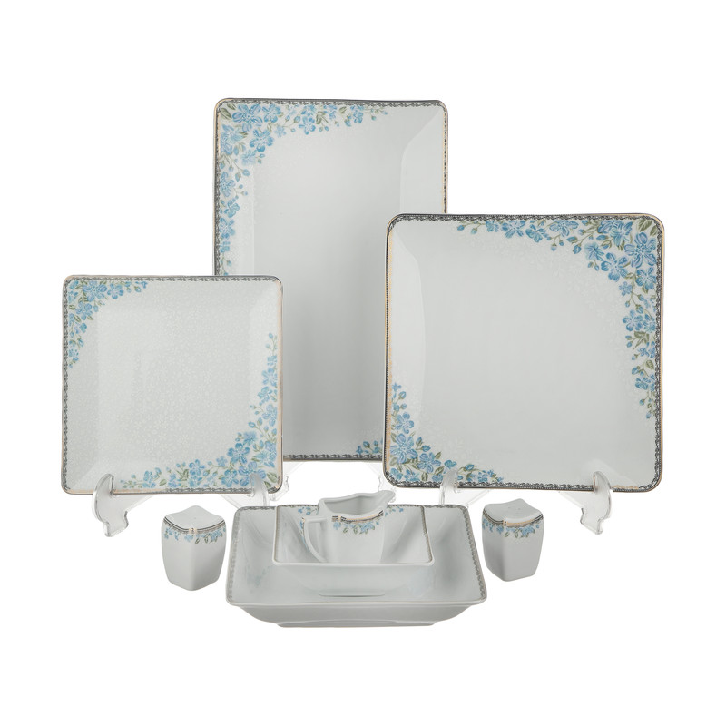 سرویس غذاخوری 20 پارچه شرکت صنایع چینی تقدیس مدل فلت فیروزه