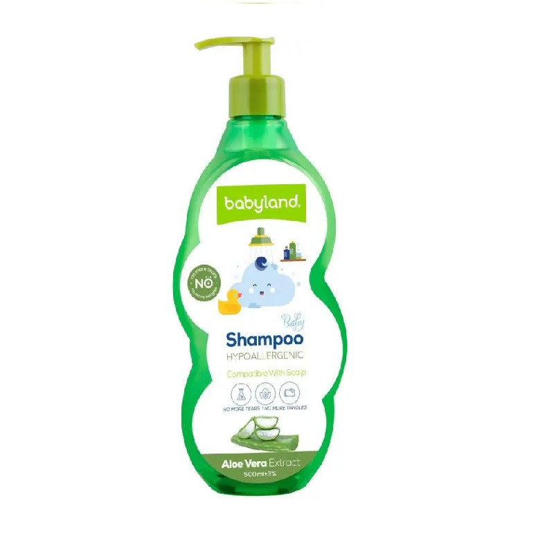 شامپو بچه بیبی لند مدل Aloe Vera Extract حجم 500 میلی لیتر