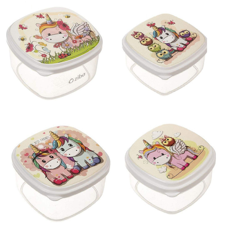 ظرف نگهدارنده زیبا مدل یونیکورن کد BH294 مجموعه ۴ عددی