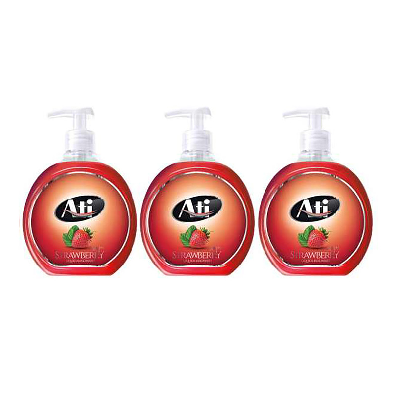 مایع دستشویی آتی مدل Strawberry وزن 500 گرم بسته 3 عددی