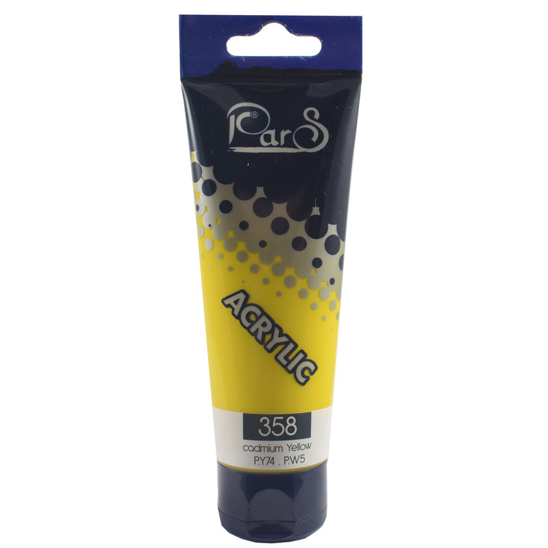 رنگ اکریلیک پارس کد 358 cadmium yellow حجم 75 میلی لیتر
